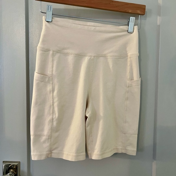 MATE the Label Pants - Mate the Label Women's Cream Bone High-Waisted Bike Shorts